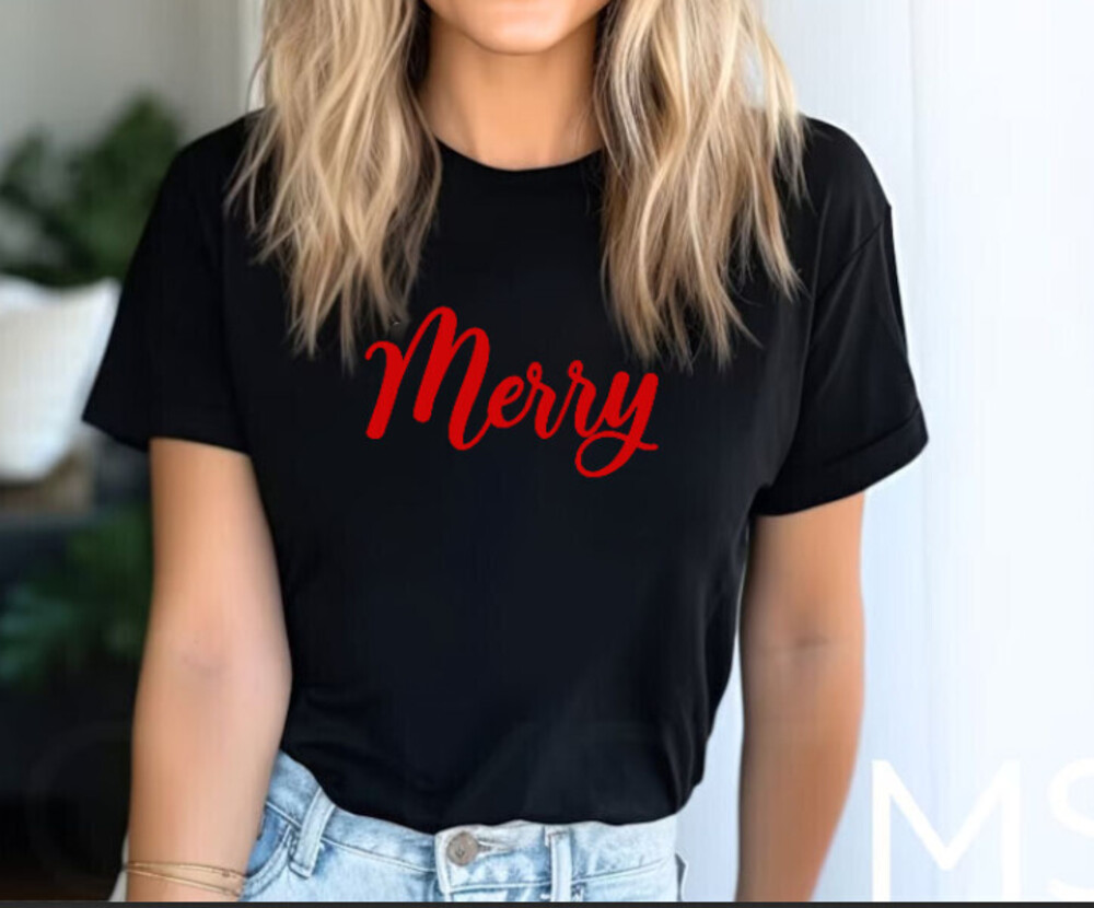 Merry Text Christmas Shirt